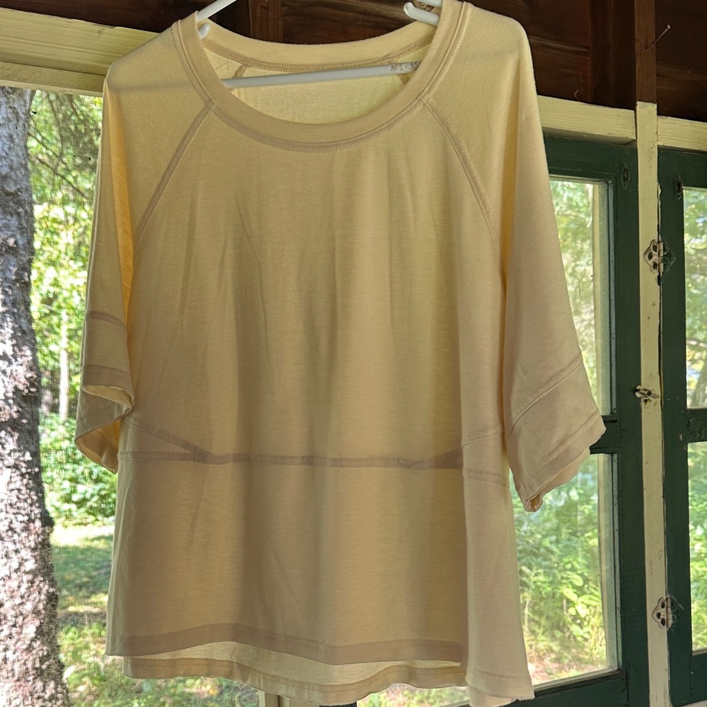 Geometric Boxy Cream Tunic Top XL